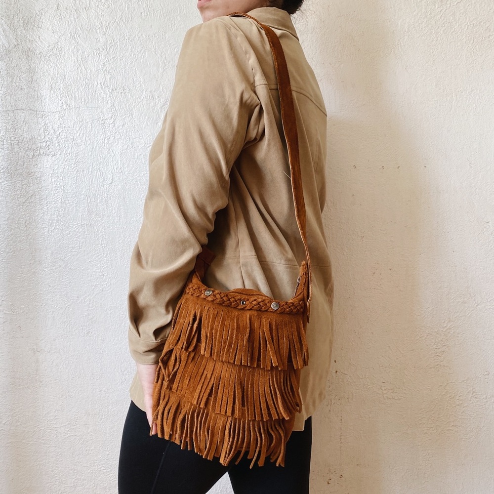 Leather Fringe Shoulder Bag